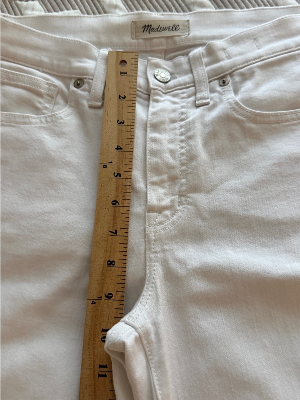 Madewell 9" High Riser Skinny Jeans White 27T - Picture 5 of 11